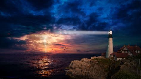 Lighthouse Sunset Wallpapers - Top Free Lighthouse Sunset Backgrounds ...