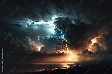 The stormy night sky is alive with clouds, lightning and thunder - a powerful reminder of the ...