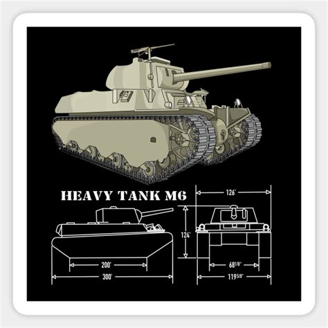 M6 Heavy Tank American WW2 Tanks Diagram Blueprint Gift - M6 Heavy Tank American Ww2 Tanks ...