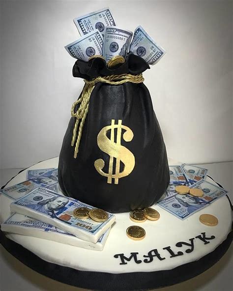 Money bag cake - Decorated Cake by The Cake Mamba - CakesDecor