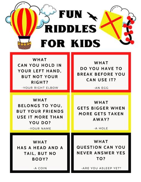 Printable Riddles For Kids With Answers