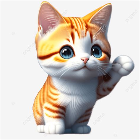 Realistic Cute Cat 3d Model, Cute Cat, Cat 3d Render, Realistic Cat PNG Transparent Clipart ...