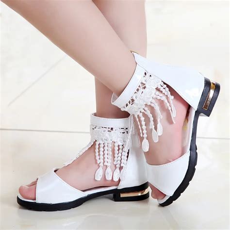 Summer style children sandals Girls princess beautiful Fringe shoes kids flat Sandals baby Shoes ...