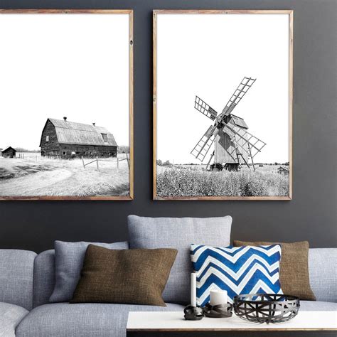 Farmhouse Wall Art Set of 2 Prints Country Decor Rustic Print | Etsy