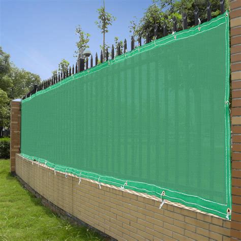 4'x50' Fence Screen Cover Green / Black Flat Fabric Slat Mesh Privacy Windscreen | eBay