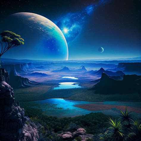 Exoplanet/Exomoon Landscape VI by Spectral-Genesis on DeviantArt