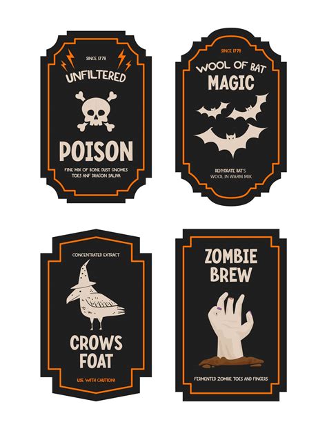 Halloween Poison Labels - 15 Free PDF Printables | Printablee