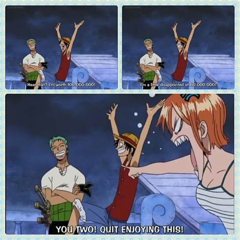 Zoro, Luffy, Nami, One Piece, funny, text, quote, comic, bounties; Photo Collages | One piece ...