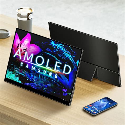 15.6 Inch OLED 4K UHD Touchscreen Portable Monitor With Type-C HDMI-Compatible External Gaming ...