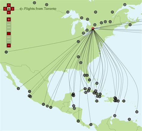 Sunwing Airlines route map - from Toronto