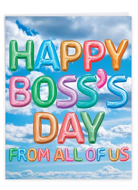 Big Happy Boss's Day Card (8.5 x 11 Inch) - Group Greeting Card for Boss J5651ZBOG-US - Walmart ...