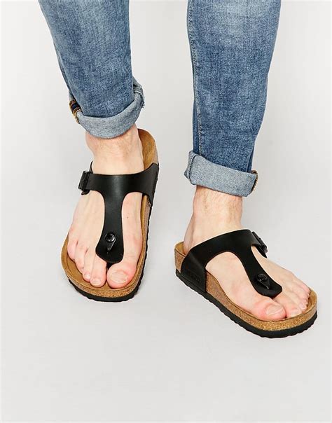 Lyst - Birkenstock Gizeh Sandals in Black for Men