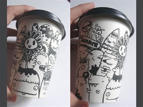 Doodle Cup | Coffee cup art, Coffee cup drawing, Doodle art posters