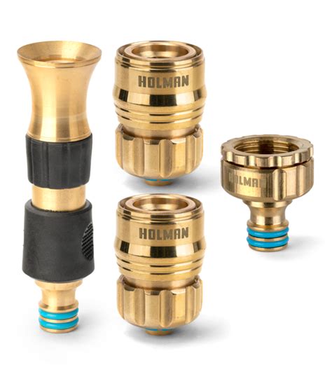 ⌀12mm Brass Grip ‘n’ Lock Hose Connector Set - Holman Industries