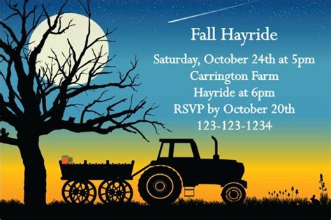 Fall Autumn Hayride Invitation 2 Personalized Party Invites