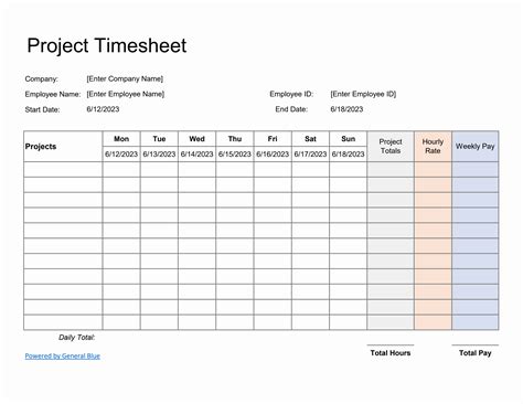 Free Excel Weekly Timesheet Templates