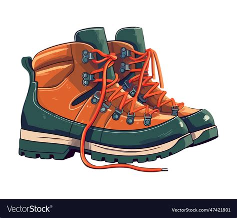 Hiking boots personal accessory Royalty Free Vector Image