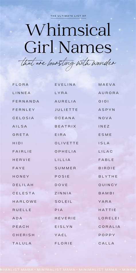 125+ Whimsical Girl Names (Mystical, Magical and Enchanting) | Best ...