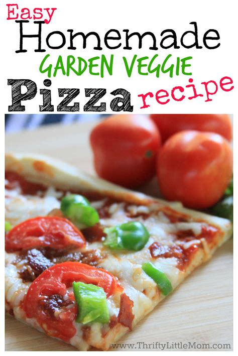 Easy Homemade Garden Veggie Pizza Recipe » Thrifty Little Mom