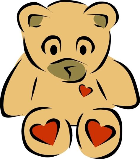 Teddy Bears With Hearts clip art Free vector in Open office drawing svg ( .svg ) vector ...