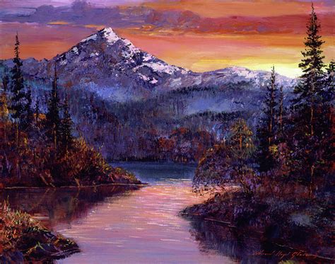 Rocky Mountain Sunset Painting by David Lloyd Glover - Pixels