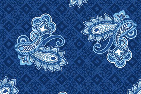 Classic Blue Paisley Pattern Graphic by emikundesigns · Creative Fabrica