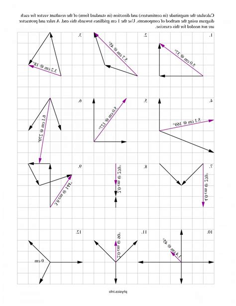 Vectors Worksheet Physics