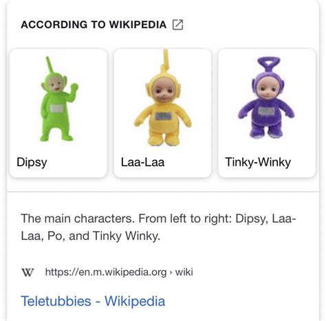 Teletubbies Names Yellow