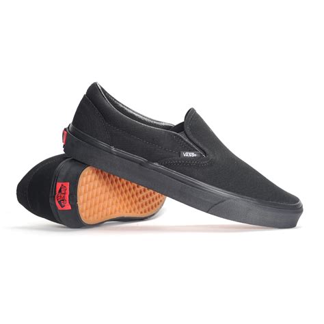 Vans Classic Slip-On Skate Shoes (10.0 D(M) US Mens/ 11.5 B(M) US Womens, Black/Black) - Walmart.com