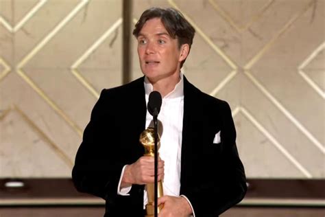 Cillian Murphy Accepts Golden Globe for “Oppenheimer” with His Wife's Lipstick on His Nose ...