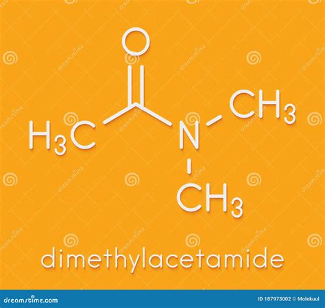 Dimethylacetamide DMAc Chemical Solvent Molecule. Skeletal Formula. Stock Illustration ...