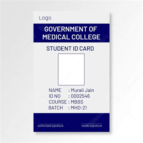 Free Medical College Student Id Card Template Templates In Microsoft Word And Google Docs ...