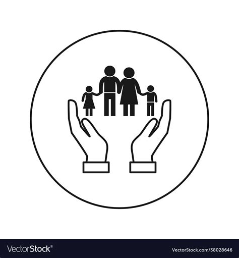 Family icon silhouette flat Royalty Free Vector Image