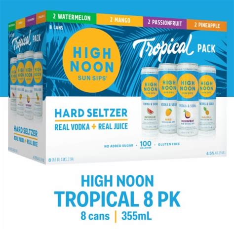 High Noon Vodka Hard Seltzer Tropical Variety Pack, 8 cans / 12 fl oz - Fry’s Food Stores