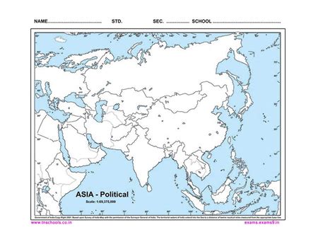 Asia Blank Map Worksheets Printable