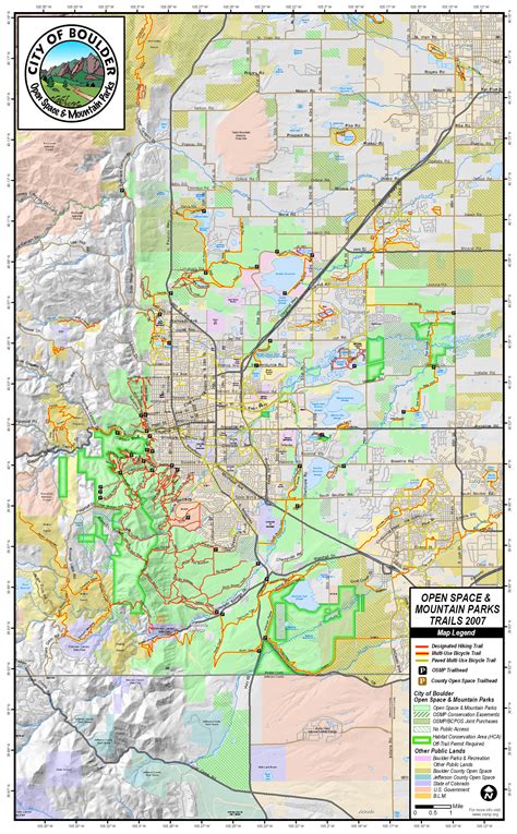 Boulder Open Space and Mountain Park Trail Map - Boulder CO • mappery