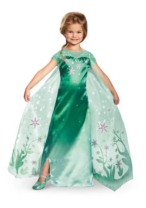 Girls Deluxe Frozen Fever Elsa Costume