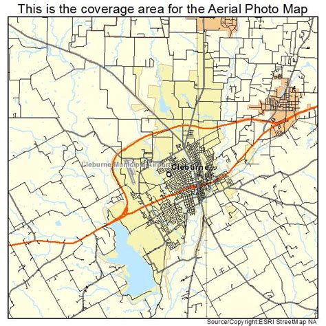 Aerial Photography Map of Cleburne, TX Texas