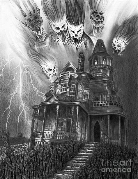 Pencil Drawing Of Haunted House