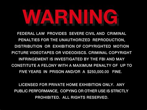 MGM (/UA) VHS/Laserdisc/DVD Warning Screen by brandondavis50096 on DeviantArt