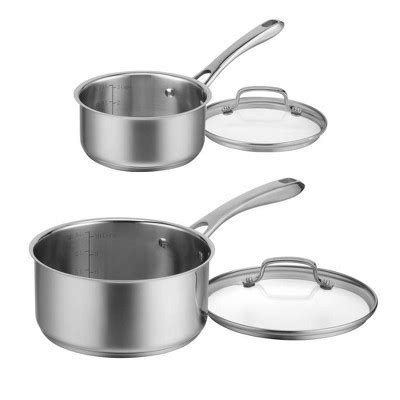 Cuisinart Classic 4pc Stainless Steel Saucepan Set (1.5qt & 3qt) - 83-4 : Target