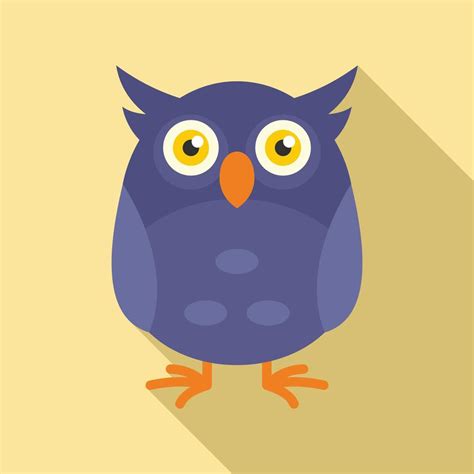 Funny face owl icon, flat style 14473682 Vector Art at Vecteezy