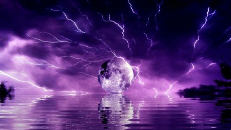 Purple Lightning Wallpaper