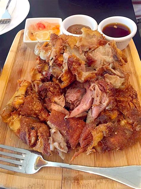 Crispy Pata with Atchara, lechon sauce, & soysauce vinegar dipping sauce | Pork recipes, Asian ...