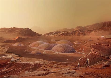 Mars colony illustrations by Luis Peres | human Mars