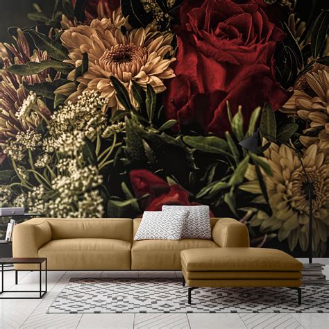 Rich, dark, and oversized? Yes, bold floral wallpaper is trending ...