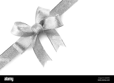 Satin ribbon bow isolated on white Stock Photo - Alamy