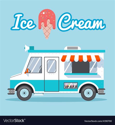 Ice cream truck Royalty Free Vector Image - VectorStock