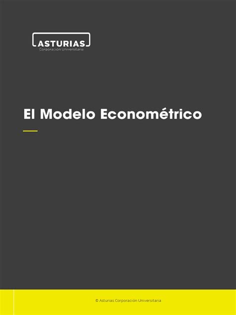 El Modelo Econométrico | PDF | Econometría | Modelo matemático