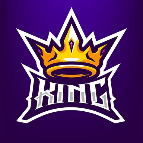 King crown mascot illustration for sports and esports logo isolated on ...